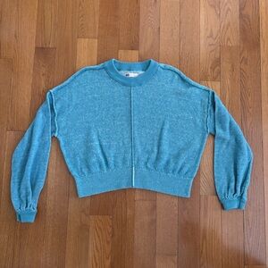 Juniors SO Blue Cropped Sweater with Classic Knit Design